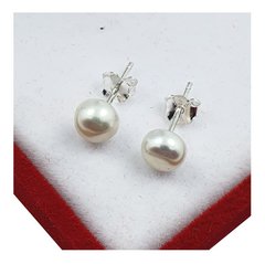 Aros Importados Plata 925 Simil Perlas Cierre 6mm - - comprar online