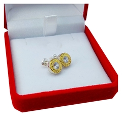 Par Aros Plata 925 y Oro 18K Bvlgari Chico - comprar online