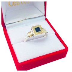 Anillo Bvlgari Plata 925 y Oro 18K Cuadrado - comprar online