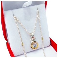 Conjunto Plata 925 y Oro 18K Cadena Espiga y Dije Grande Bvlgari - comprar online