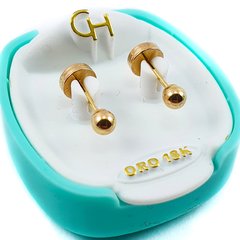 AROS ABRIDORES DE ORO 18KT MARCA CH BOLITA N°2 TIC 18K 42,86 #102 - comprar online