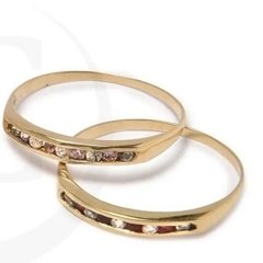 Anillo cintillo con cúbics - Oro 18k 1,3 Grs