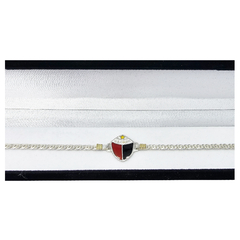 Pulsera Con Dije Equipo De Futbol Escudo Plata 925 Y Oro 18K -