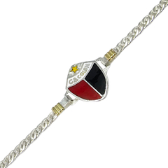 Pulsera Con Dije Equipo De Futbol Escudo Plata 925 Y Oro 18K - - comprar online