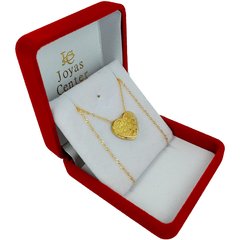 Conjunto Oro 18k Cadena Singapur Corazón Calado Italiano - 2,1Grs - comprar online