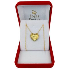 Conjunto Oro 18k Cadena Singapur Corazón Calado Italiano - 2,1Grs