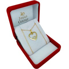 Conjunto Oro 18k Doble Corazón Calado Y Cadena Singapur - 1,5Grs - comprar online