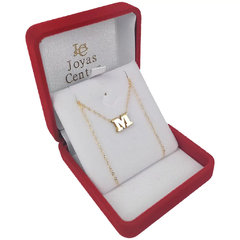 Conjunto Oro 18k Cadena 1.5 Gramos Letra Inicial Pasante - - Joyas Center