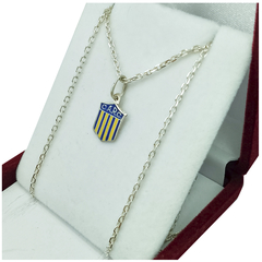 Conjunto Escudo Rosario Central Plata 925 Cadena Forcet - - comprar online