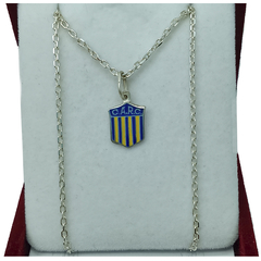 Conjunto Escudo Rosario Central Plata 925 Cadena Forcet -