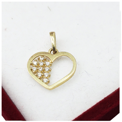 Collar Oro 18k Joyas Center Conjunto Corazón Con Piedras en internet
