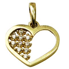 Collar Oro 18k Joyas Center Conjunto Corazón Con Piedras - comprar online