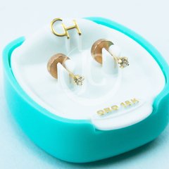 AROS ABRIDORES DE ORO 18KT MARCA CH GRIFA CHICA CON CUBIC TIC 18K 40,23 #195 en internet