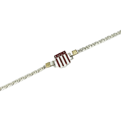 Pulsera Con Dije Equipo De Futbol Escudo Plata 925 Y Oro 18K - - tienda online