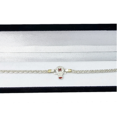 Pulsera Con Dije Equipo De Futbol Escudo Plata 925 Y Oro 18K - - tienda online