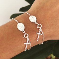 Pulsera Denario Religiosa Medalla Milagrosa Plata 925 3Grs -