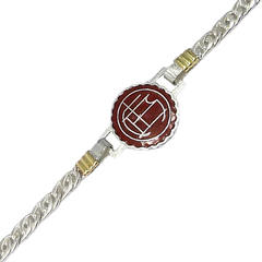 Pulsera Con Dije Equipo De Futbol Escudo Plata 925 Y Oro 18K - en internet