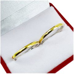 ALIANZAS PLATA 925 Y ORO 18K MODELO M2D2 AMARILLO CON GRABADO DE CADA ALIANZA