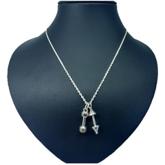 Conjunto Collar Mancuernas X2 Forcet 60cm Plata 925 - - Joyas Center