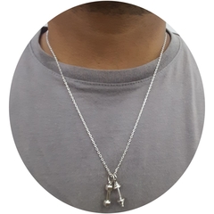 Conjunto Collar Mancuernas X2 Forcet 60cm Plata 925 - - comprar online