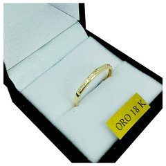 Anillo Medio Sin Fin Oro 18k Piedras Blancas Combinadas 1.2g - tienda online