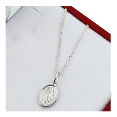 Conjunto Plata 925 Cadena Forcetina Y Dije Medalla Milagrosa - 2,3 Grs - comprar online