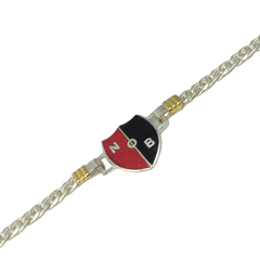 Pulsera Con Dije Equipo De Futbol Escudo Plata 925 Y Oro 18K -