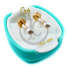 AROS ABRIDORES DE ORO 18KT MARCA CH PERLITAS SIMIL 5MM TIC 18K 40,80 #111 - comprar online