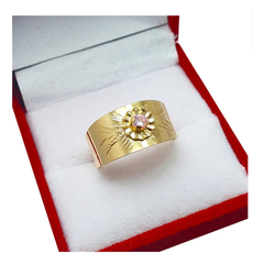 Sello Anillo Sirio Italiano Oro 18k Con Piedra 2.3Grs