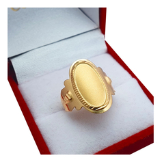 Sello Oro 18k Anillo Cleopatra 2.1 Gr Grabado Dama