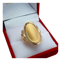 Sello Oro 18k Anillo Cleopatra 2.5 Gr Grabado Dama