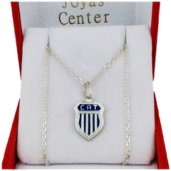 Conjunto Escudo Talleres De Cordoba Plata 925 Cadena Forcet -