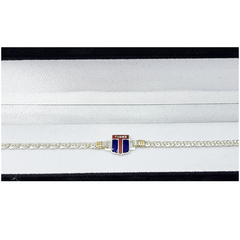 Pulsera Con Dije Equipo De Futbol Escudo Plata 925 Y Oro 18K - - tienda online