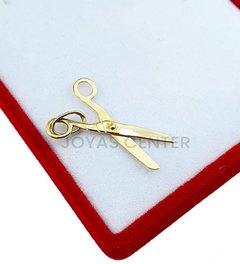 Dije Oro 18k Tijera Peluquero Garantía 1,2 G Con Movimiento