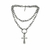 Collar metal dúo cruz