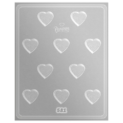 Molde placa 581 BOMBON CORAZON TEXTURADO X 10 - PARPEN - comprar online