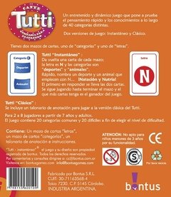 Cante Tutti, Juegos en cartas para llevar - Bontus - comprar online