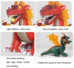 Dragon tricefalo con luz, sonido y movimiento dinosaurio dinosaur - Crawling