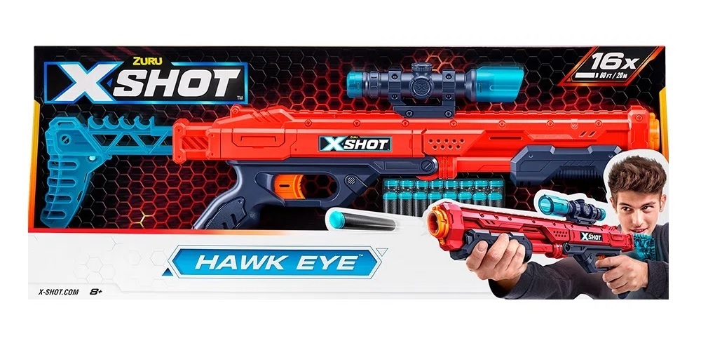 Pistola Escopeta X Shot Hawk Eye - Rifle De Juguete P/ Niños