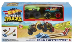 Pista Hot Wheels Monster Truck Double Destruction - Mattel.