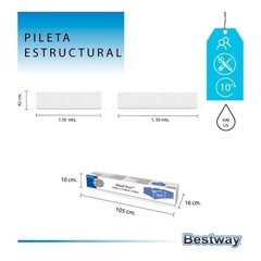 Pileta Estructural Rectangular 1.50 X 1.10 mts - Bestway - comprar online