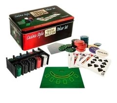 Poker set Texas Holdem lata de 200 fichas - Bisonte.