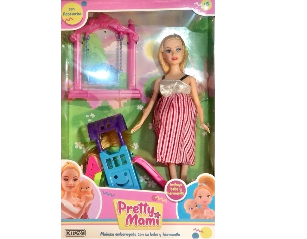 Mu eca Embarazada Pretty Bebe Con Hermanita Ditoys