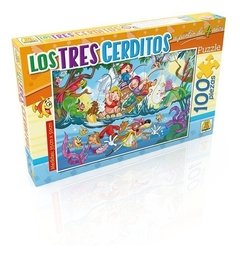 Puzzle Infantil Los Tres Cerditos, 100 Piezas - Implas