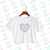Crop top blanco - rainbow heart