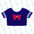 Crop top azul - Sailor Moon bow