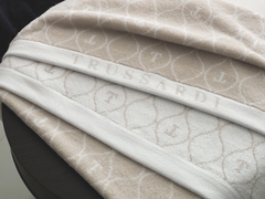 Toalha de Rosto Trussardi Speciale Gelo/Branco Jacquard Fio Tinto 98% algodão