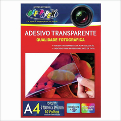 ADESIVO TRANSPARENTE 150G A4 COM 10 - comprar online