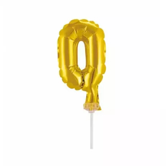 BALÃO TOPO DE BOLO 14CM DOURADO Nº 0 - comprar online