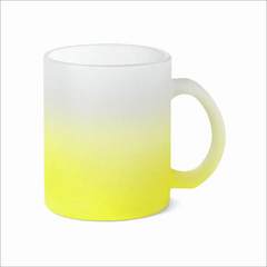 CANECA DE VIDRO JATEADO 320ML DEGRADÊ AMARELO - comprar online